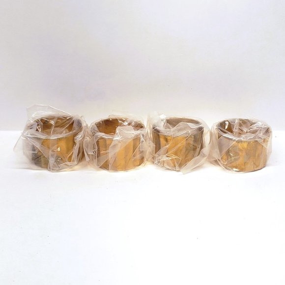 Vintage Balos Brass Napkin Rings in Box Set of 4 Lot Made in India 1983 - Picture 2 of 8